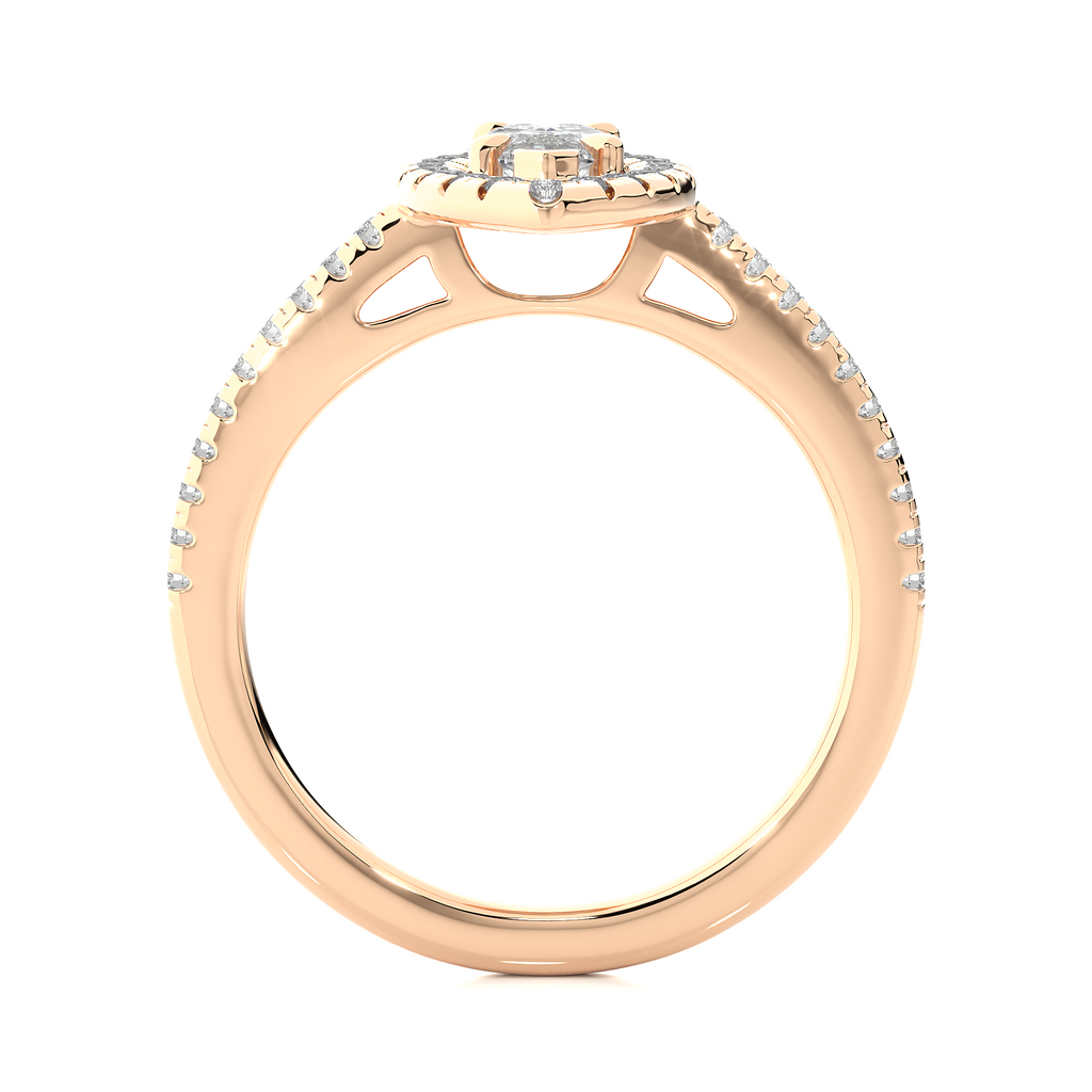 0.29+0.60 Ct Round + Marquise Diamond Ring