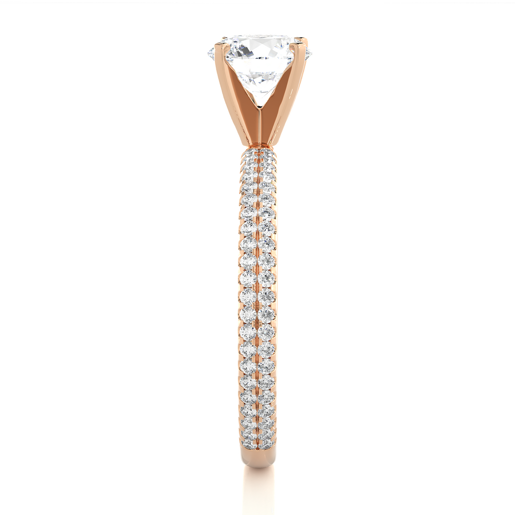 Dazzling Round Solitaire with glittering band