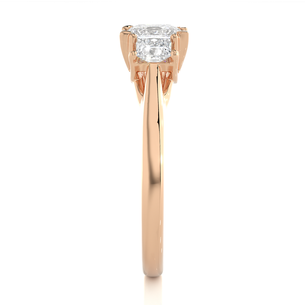 Serene Covenant Ring - Premium Trilogy Ring made with Fine Gold and Lab Grown Diamonds