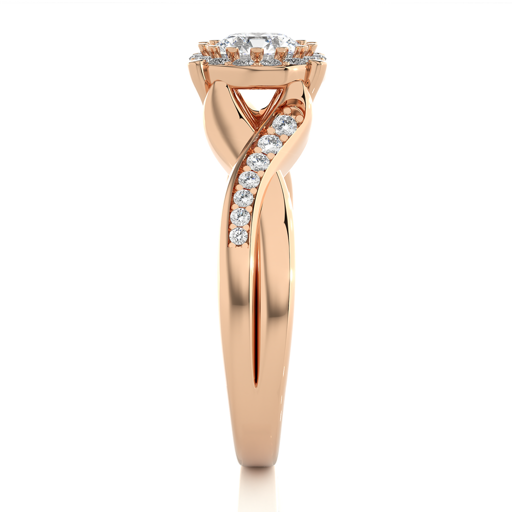 0.6+0.24 Ct Round Diamond Ring