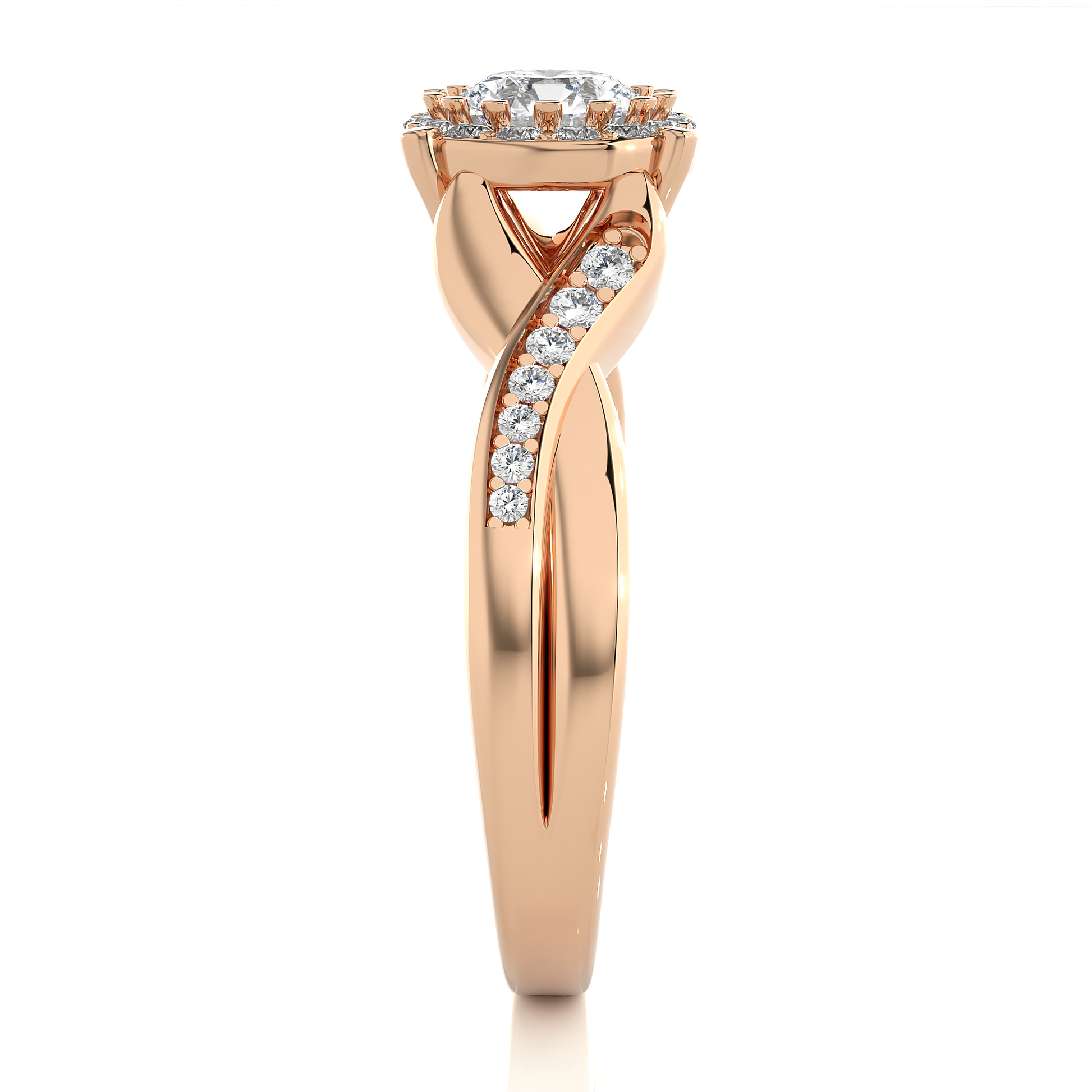 0.6+0.24 Ct Round Diamond Ring