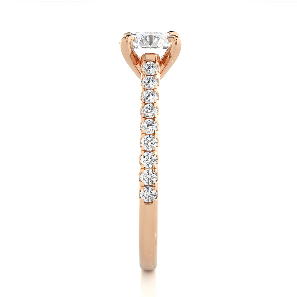 1.1+0.28 Ct Round Diamond Ring