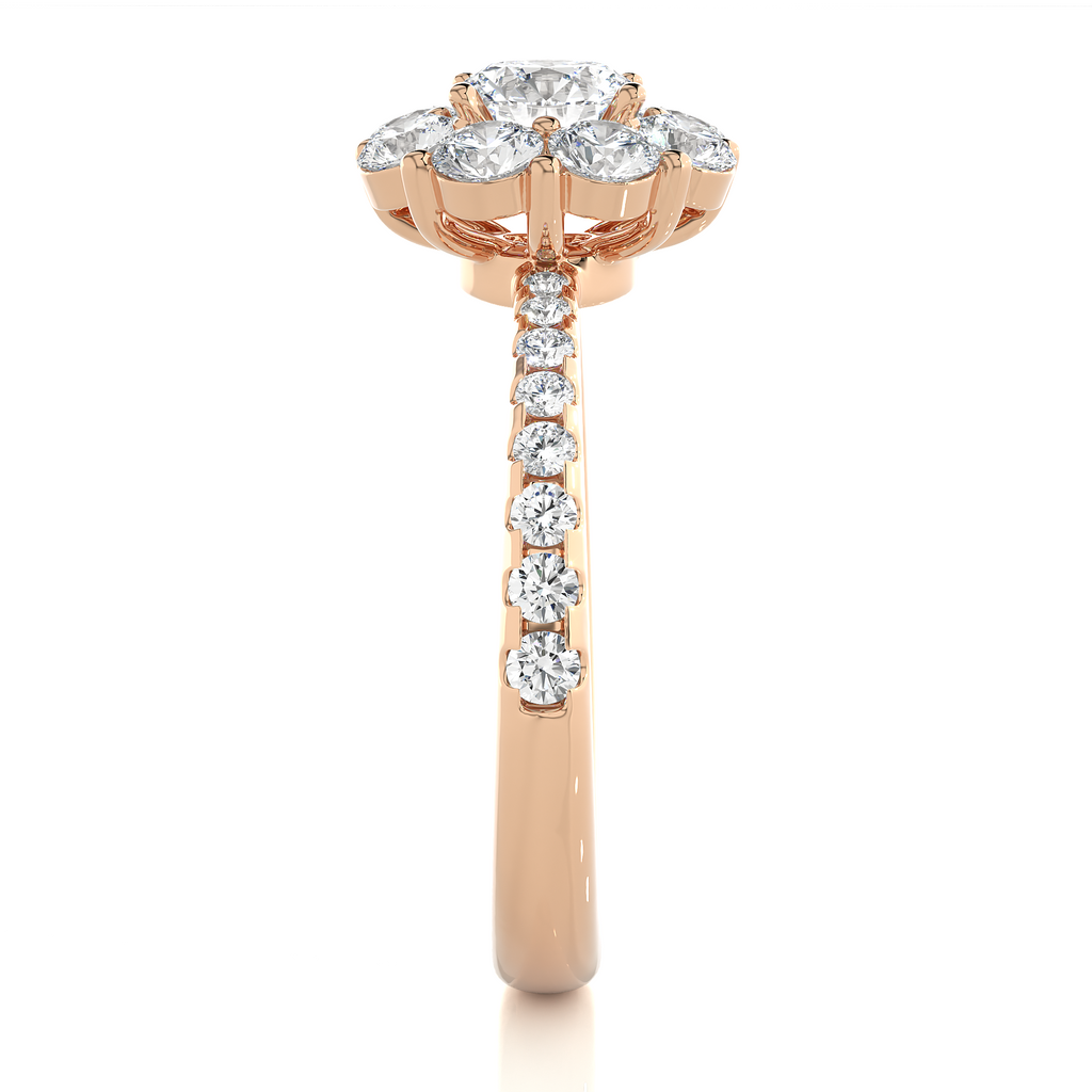 0.6+0.81+0.25 Ct Round Diamond Ring
