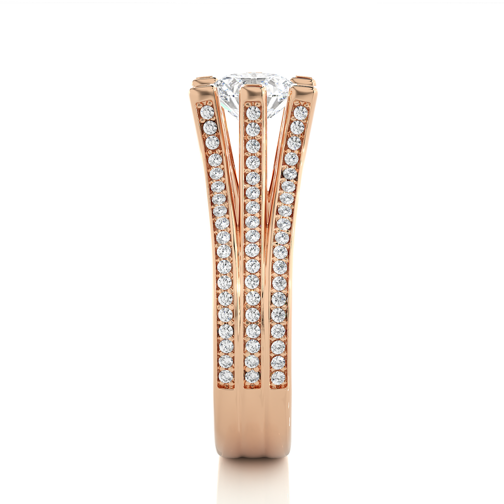 1+0.44 Ct Round Diamond Ring