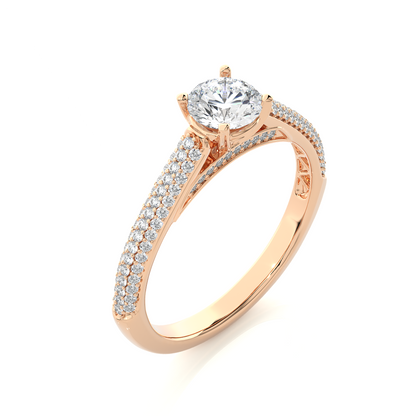 0.50+0.45 Ct Round Diamond Ring