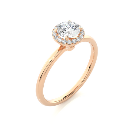 0.09+0.4 Ct Round Diamond Ring