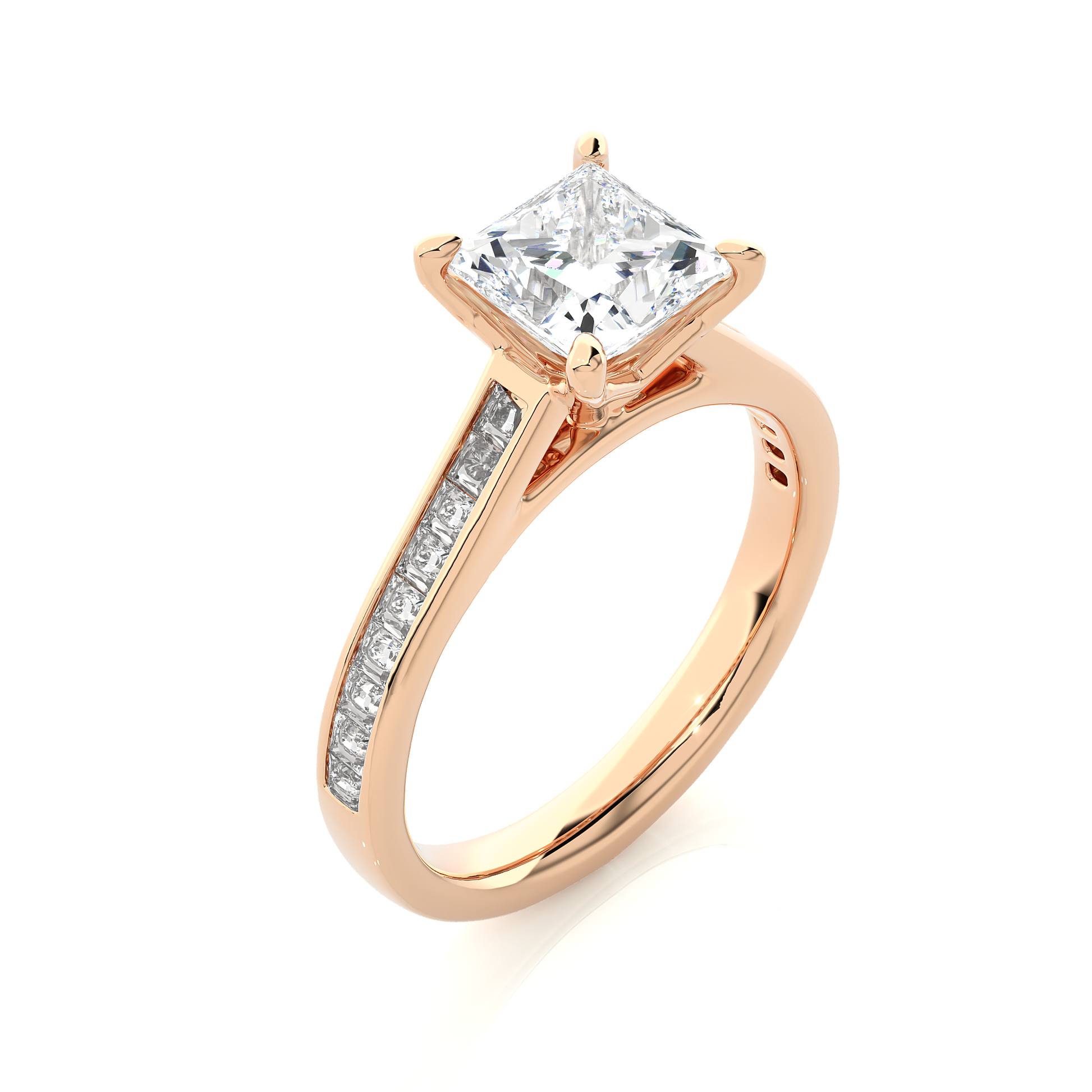 1.5+0.46 Ct Princess Diamond Ring