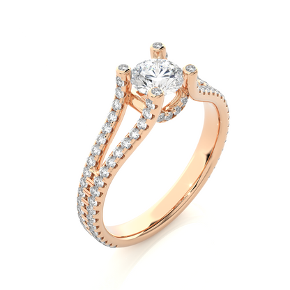 0.5+0.55 Ct Round Diamond Ring