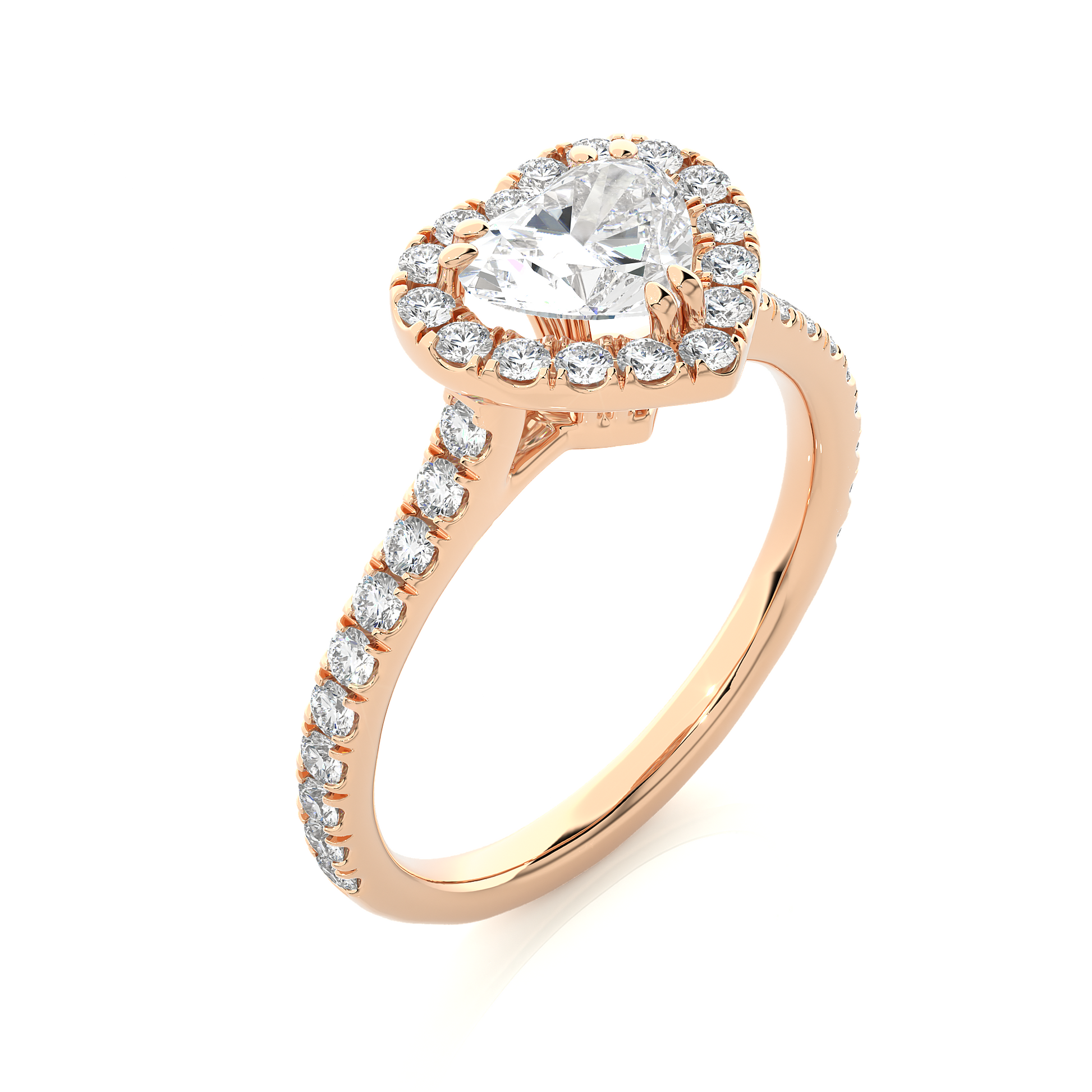 0.51+0.8 Ct Round + Heart Diamond Ring