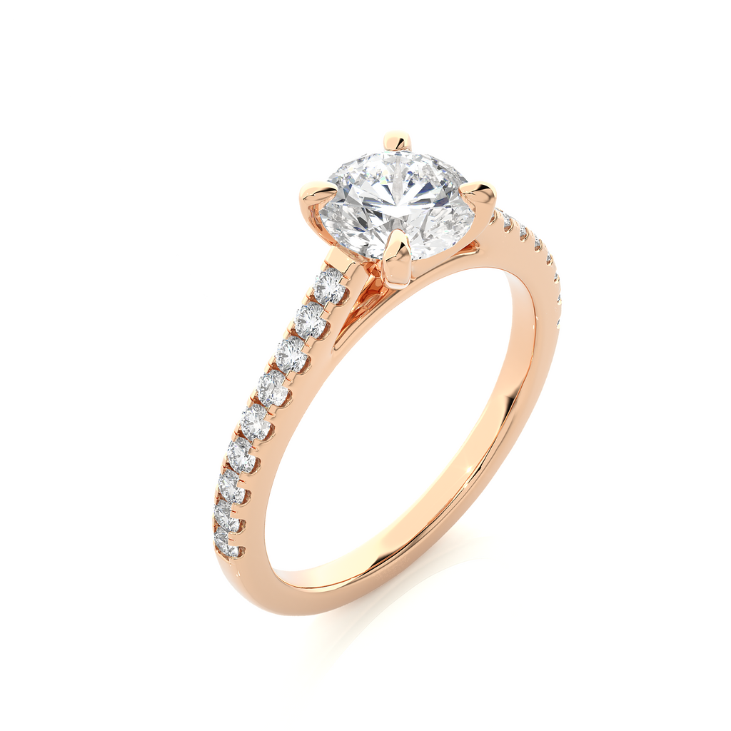 1.1+0.28 Ct Round Diamond Ring