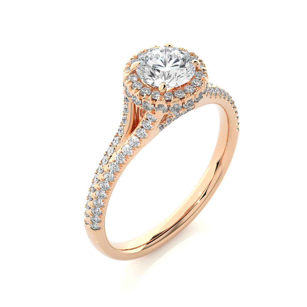 0.6+0.48 Ct Round Diamond Ring