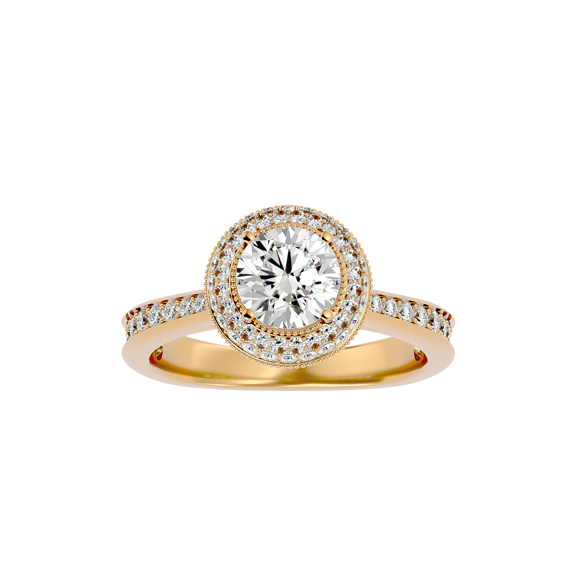 1.2+0.42 Ct Round Diamond Ring