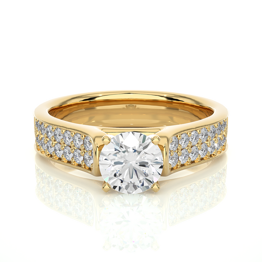 0.8+0.48 Ct Round Diamond Ring