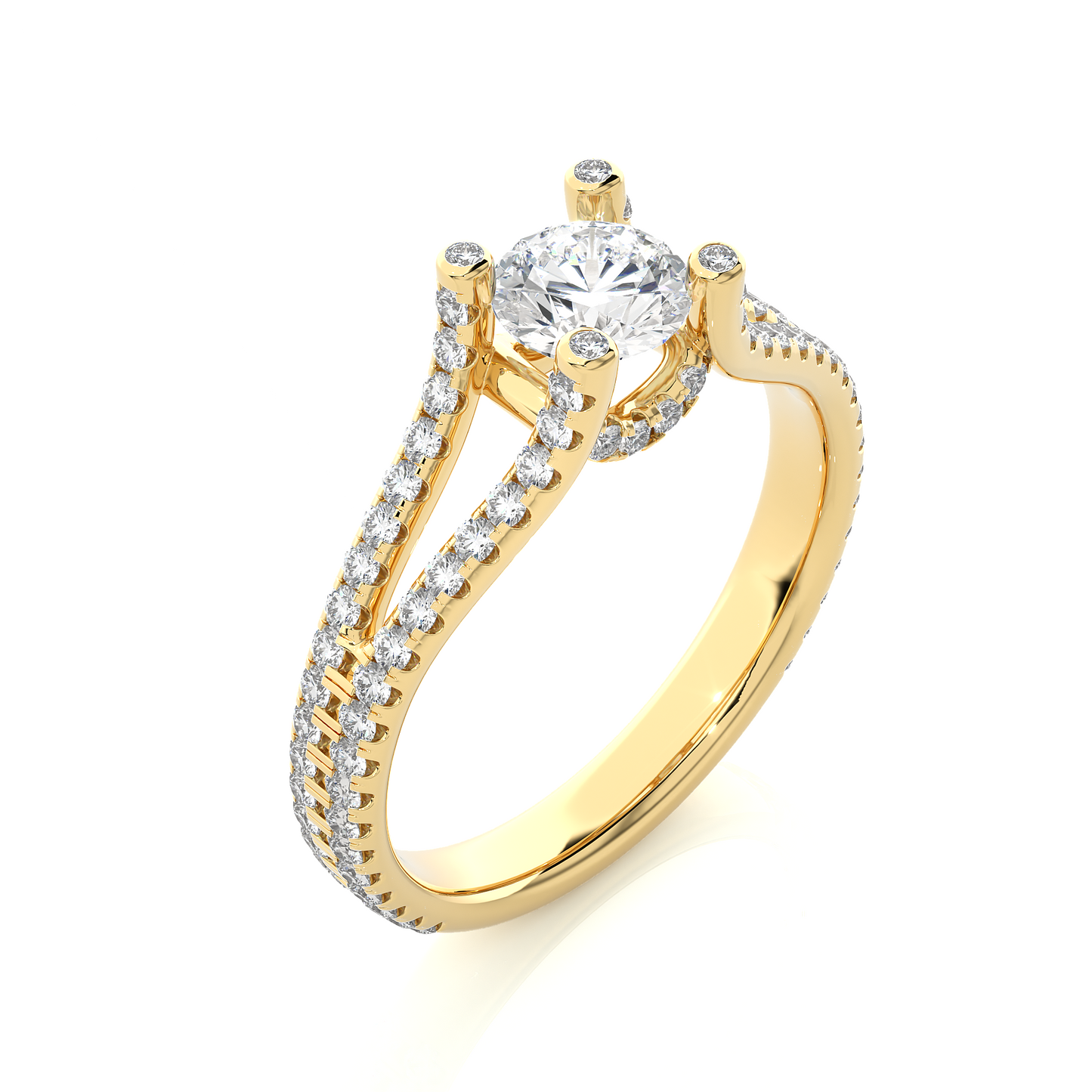 0.5+0.55 Ct Round Diamond Ring