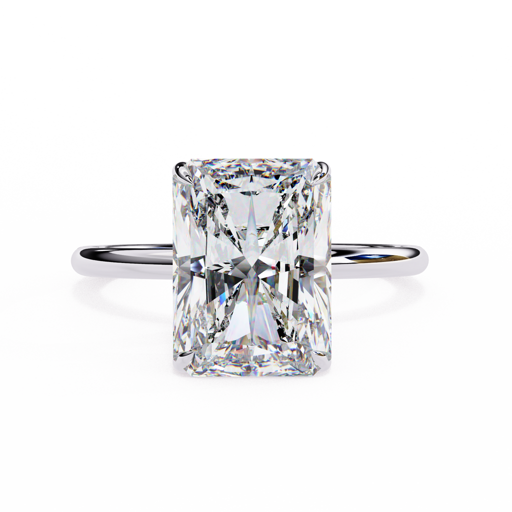 Elegant Radiant Cut Diamond Ring Lab-Grown Diamond in Two-Tone Gold Band