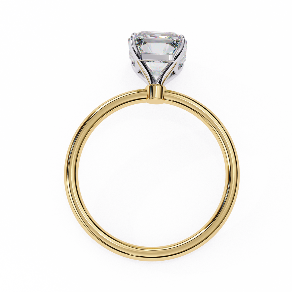 Elegant Radiant Cut Diamond Ring Lab-Grown Diamond in Two-Tone Gold Band