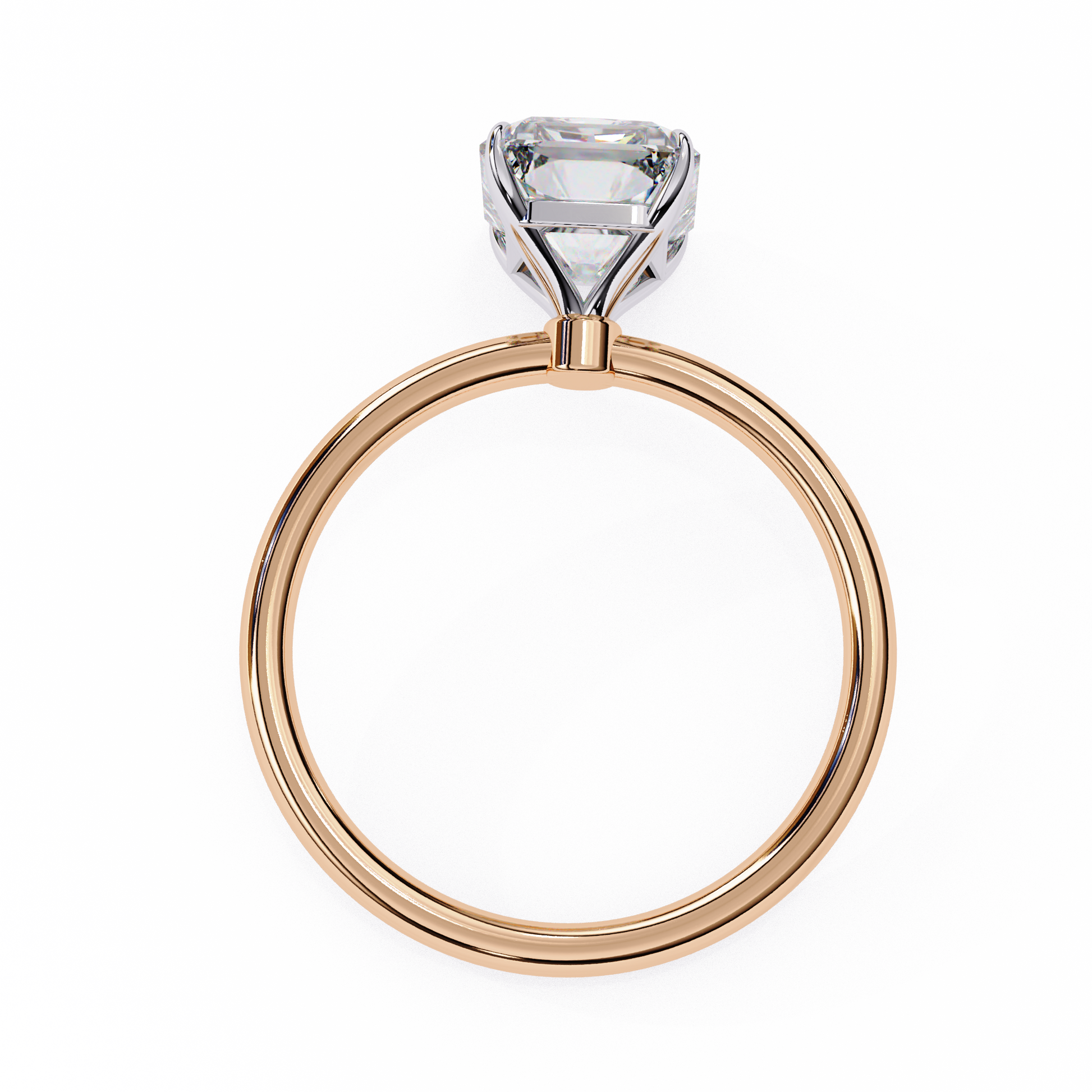 Elegant Radiant Cut Diamond Ring Lab-Grown Diamond in Two-Tone Gold Band