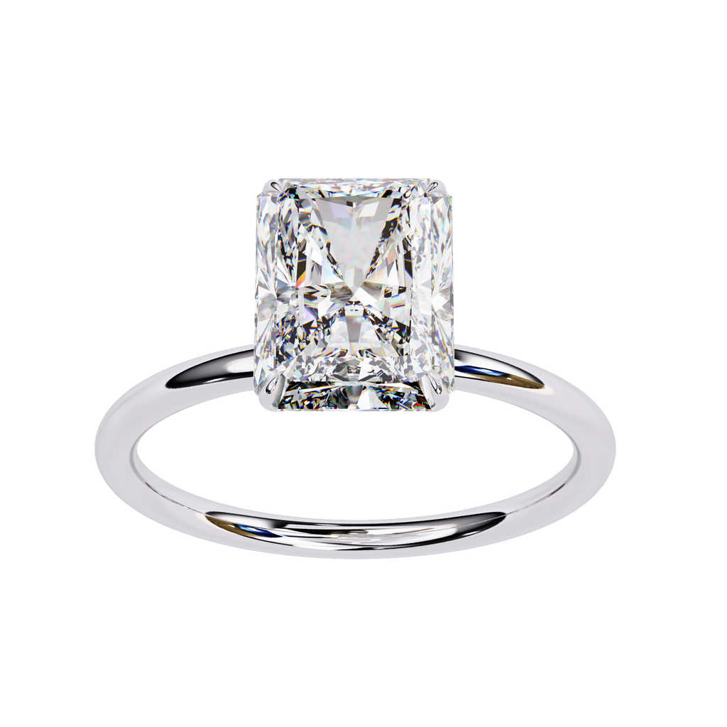 Elegant Radiant Cut Diamond Ring Lab-Grown Diamond in Two-Tone Gold Band