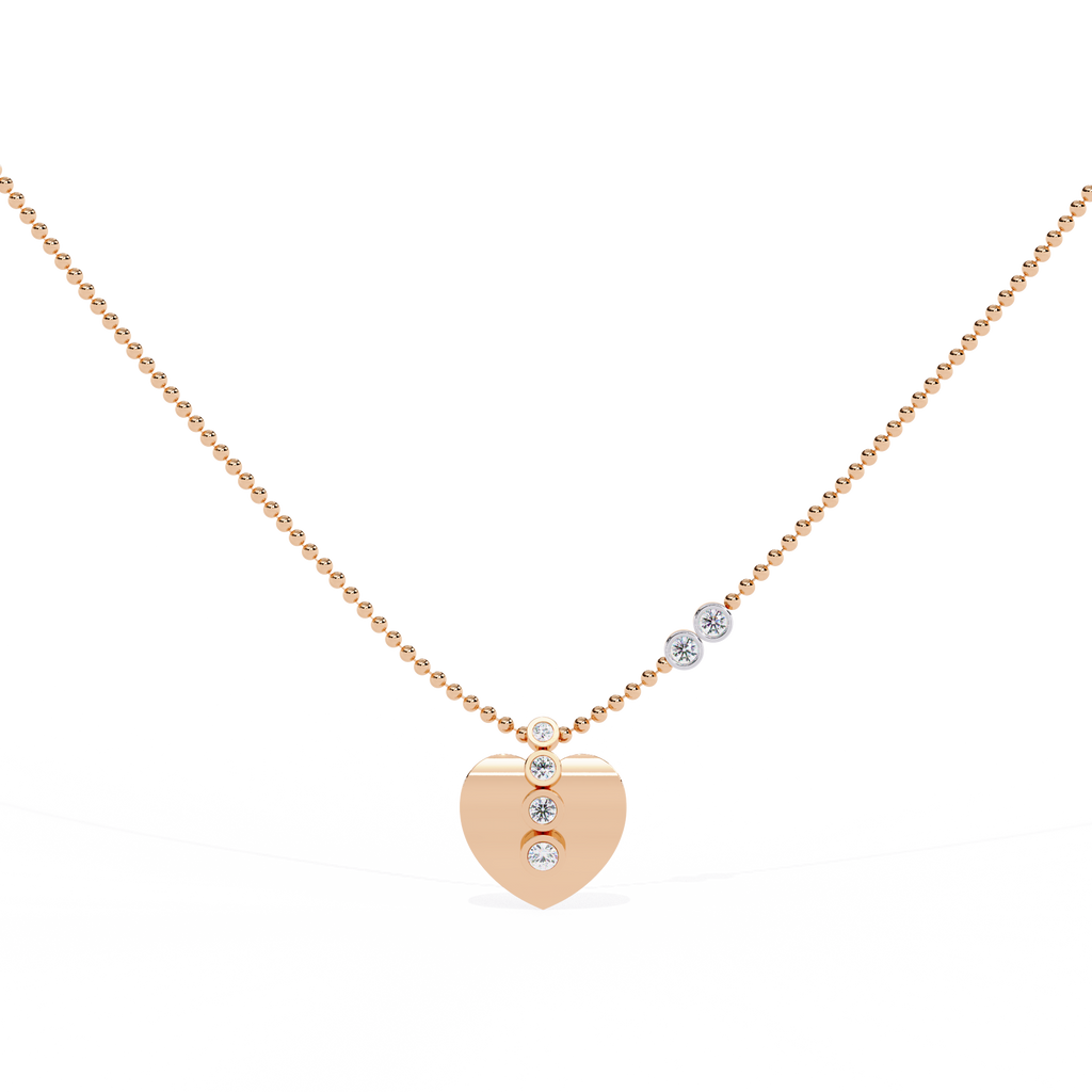 Online India round lab grown diamond pendant in rose gold at best price