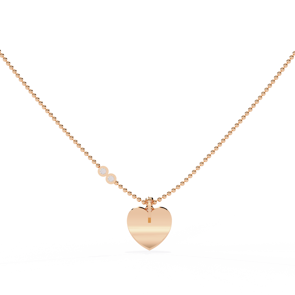 Rose gold heart pendant for women – lab grown diamond price in India
