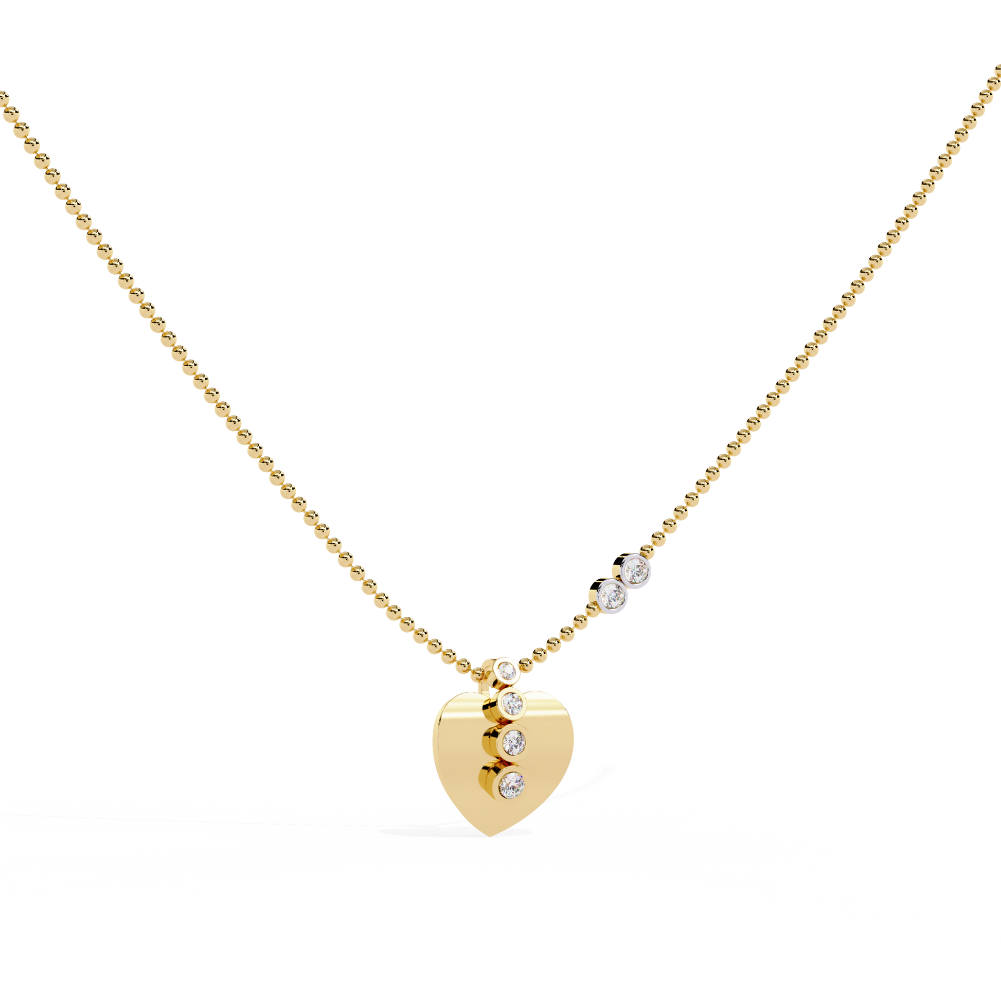 Round Lab grown diamond pendant in heart shape – buy online in India