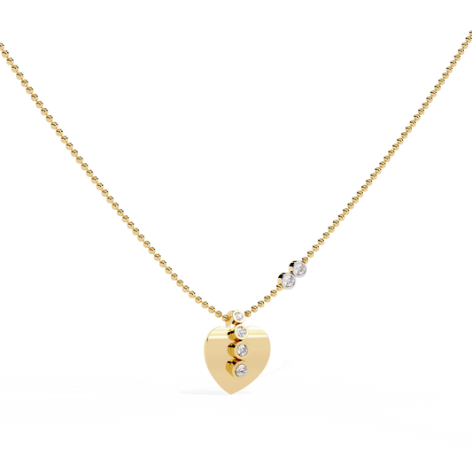 Round Lab grown diamond pendant in heart shape – buy online in India