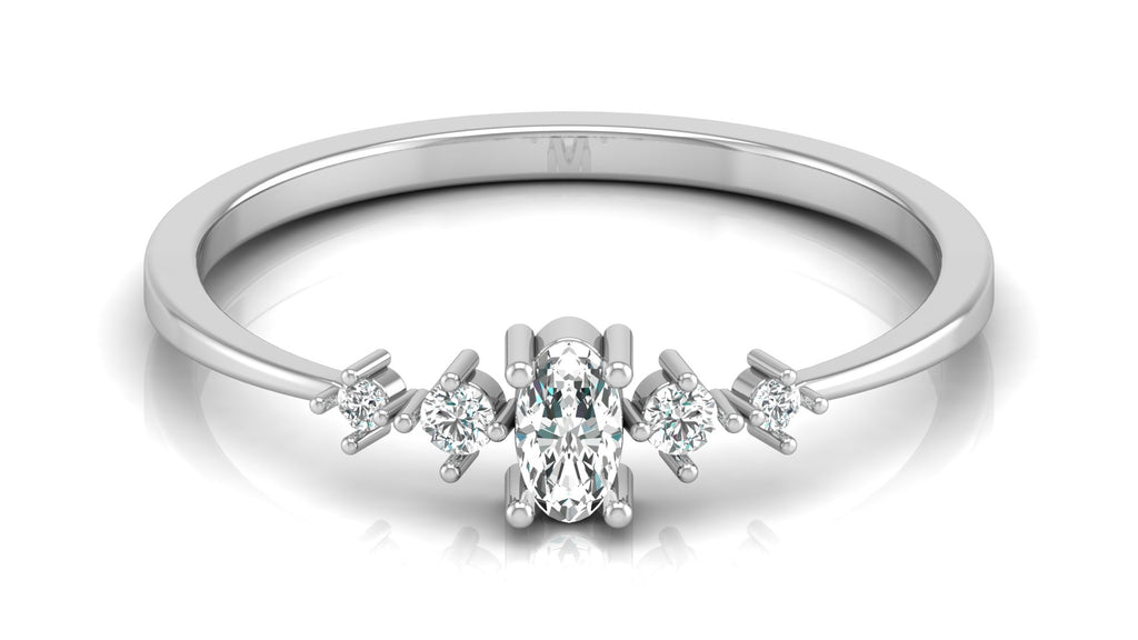 0.06+0.11 Ct Round + Oval  Diamond Ring