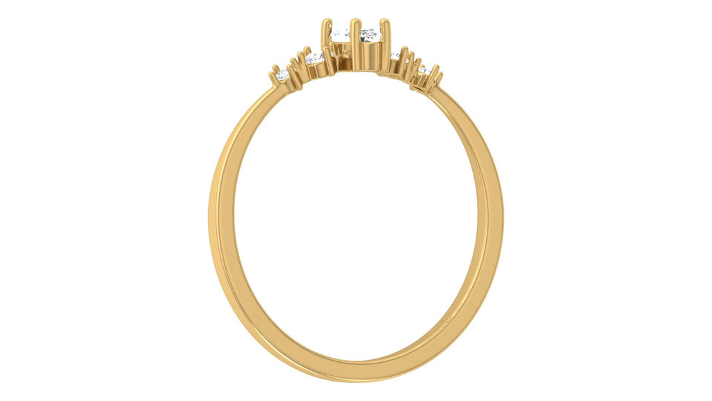 0.06+0.10 Ct Round + Marq Diamond Ring