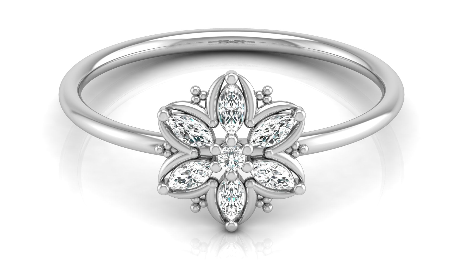 0.15 Ct Round + Marq Diamond Ring