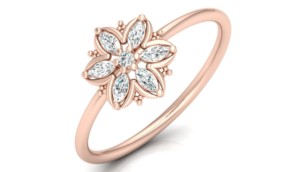 0.15 Ct Round + Marq Diamond Ring