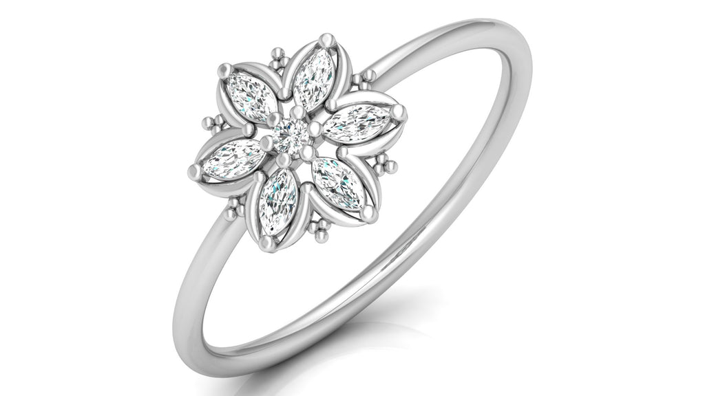 0.15 Ct Round + Marq Diamond Ring