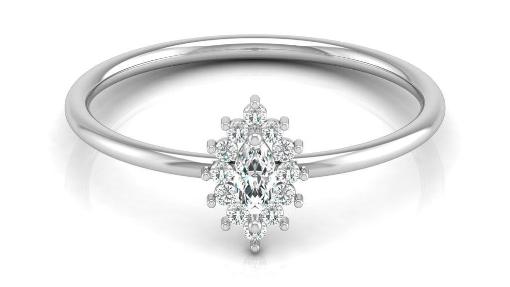 0.08+0.08 Ct Round + Marq Diamond Ring