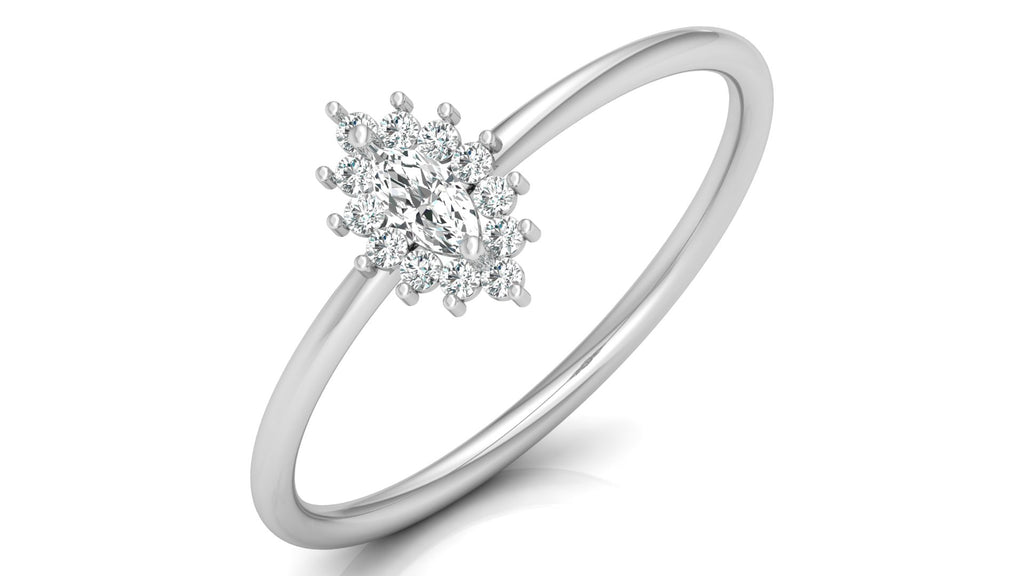 0.08+0.08 Ct Round + Marq Diamond Ring