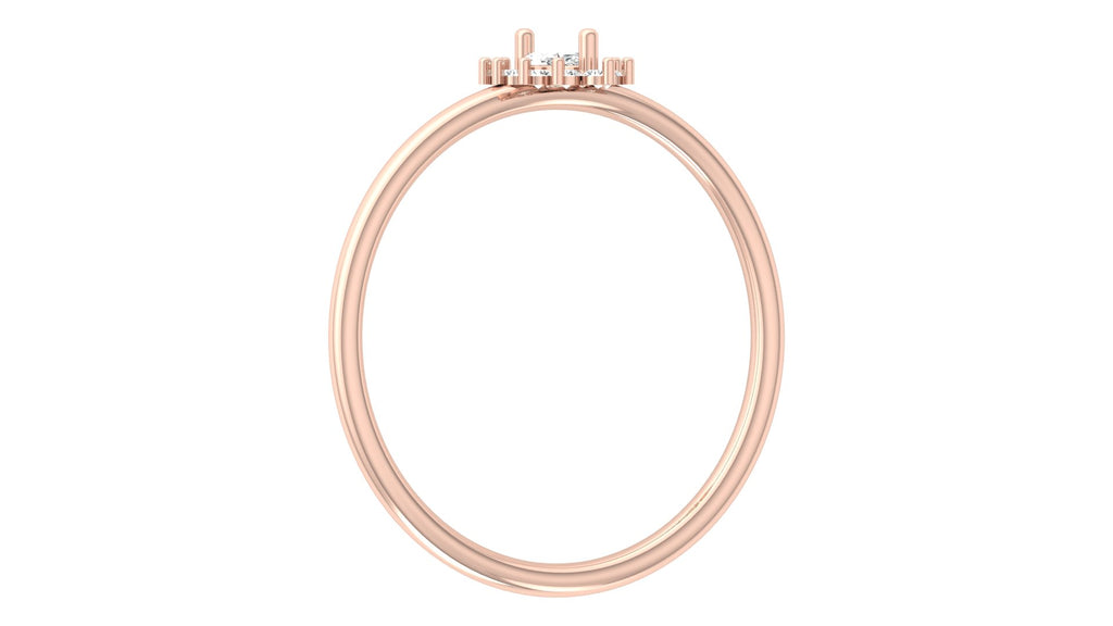 0.08+0.08 Ct Round + Marq Diamond Ring