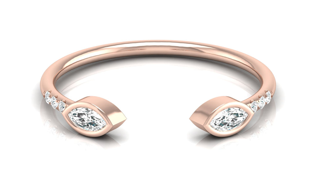 0.13 Ct Round + Marq Diamond Ring