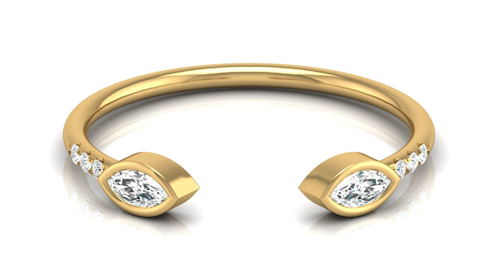 0.13 Ct Round + Marq Diamond Ring