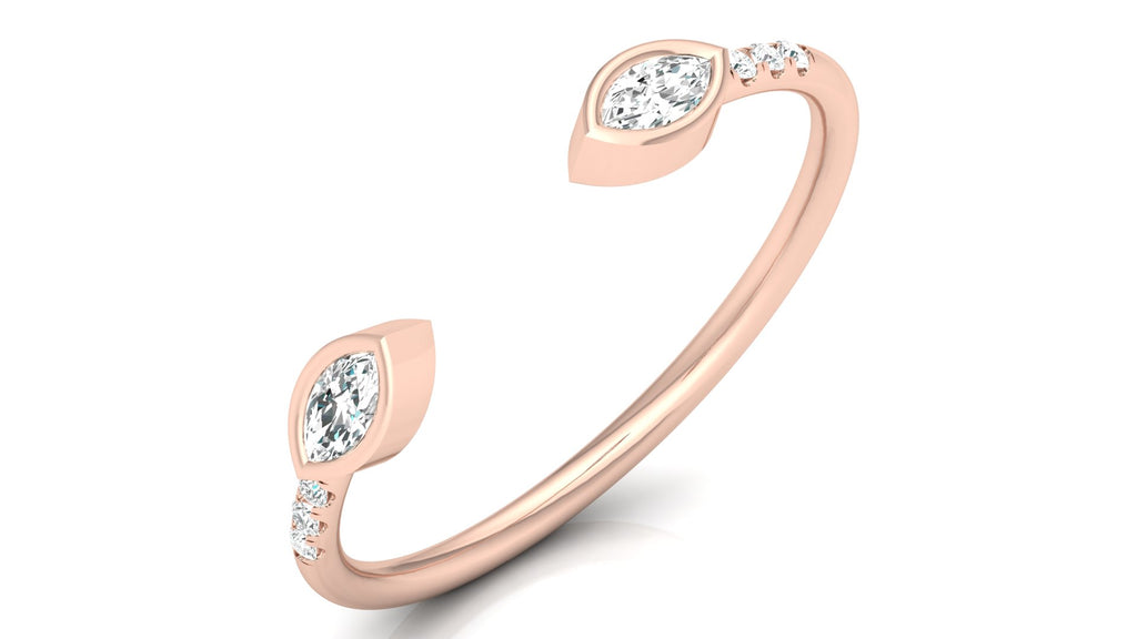 0.13 Ct Round + Marq Diamond Ring