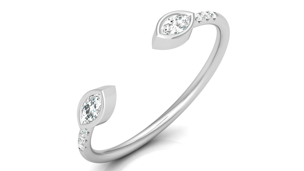 0.13 Ct Round + Marq Diamond Ring