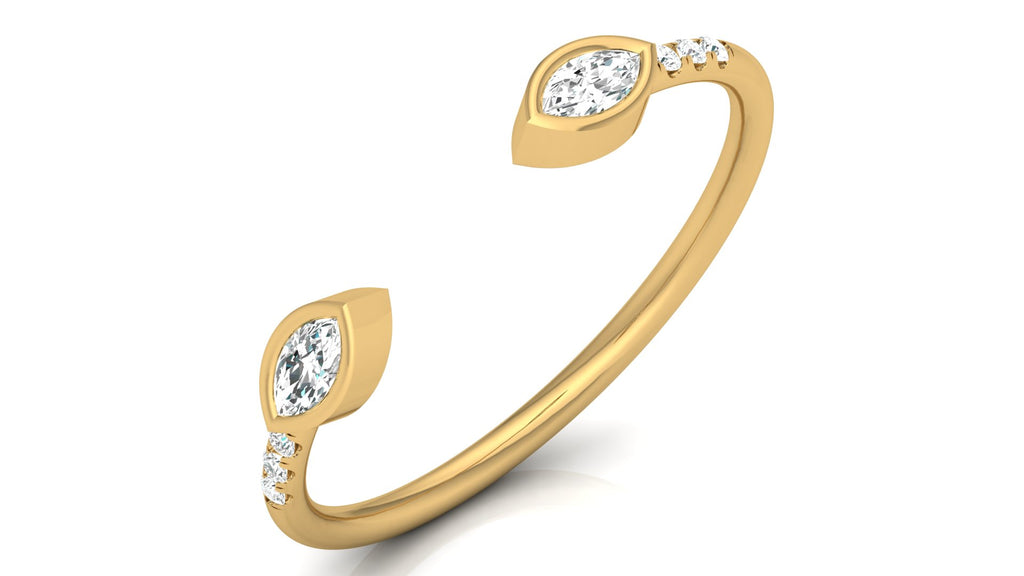 0.13 Ct Round + Marq Diamond Ring