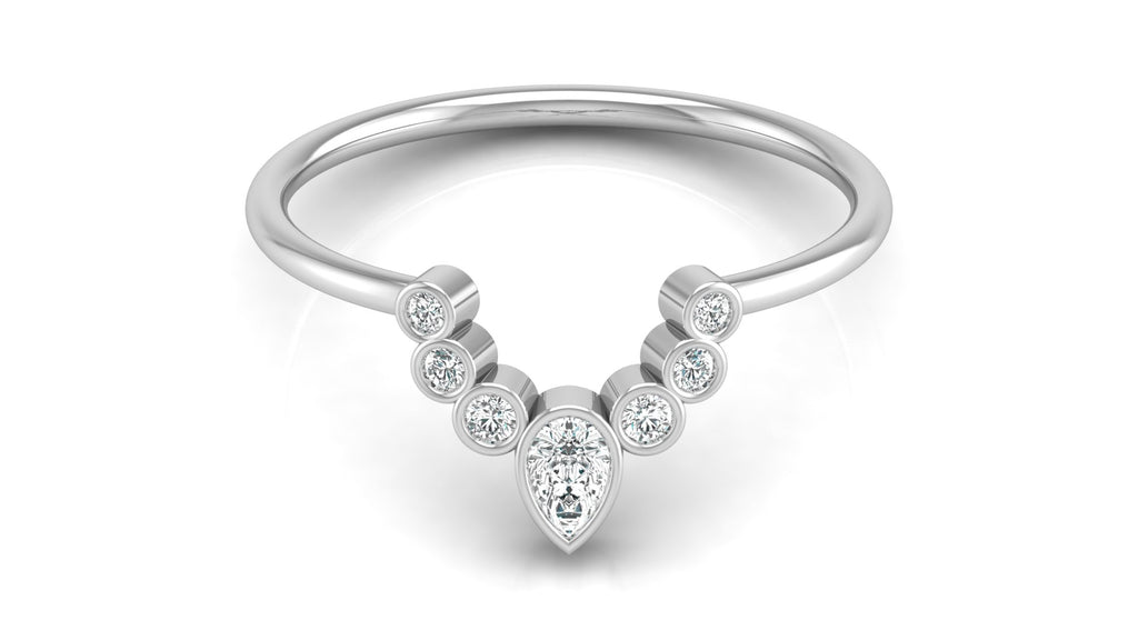 0.07+0.09 Ct Round + Pear Diamond Ring