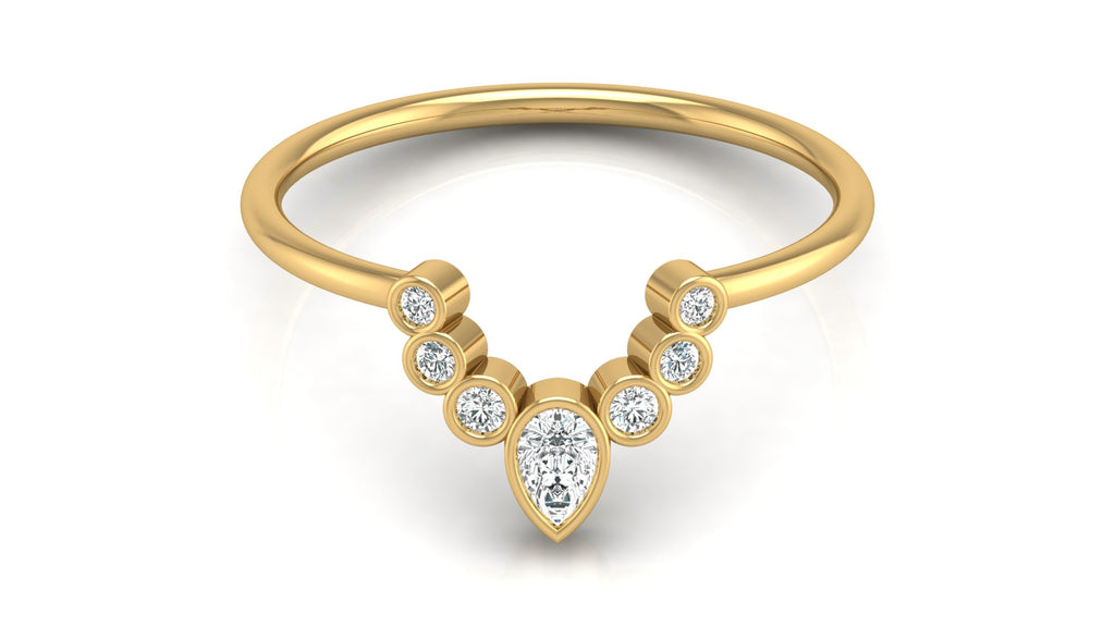 0.07+0.09 Ct Round + Pear Diamond Ring
