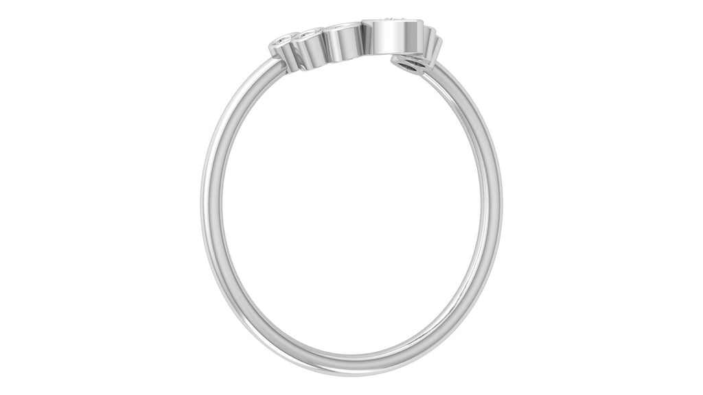 0.07+0.09 Ct Round + Pear Diamond Ring