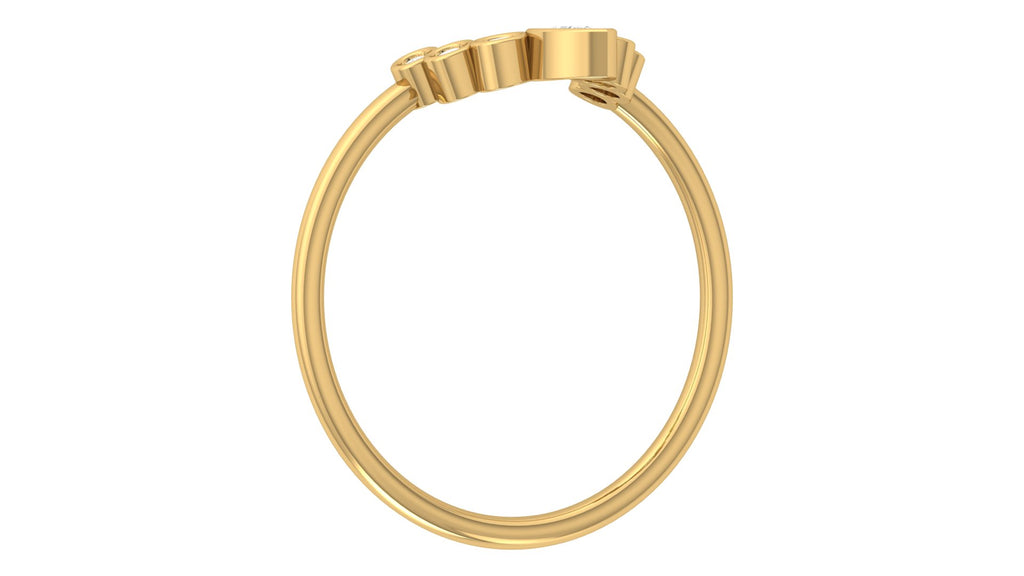 0.07+0.09 Ct Round + Pear Diamond Ring