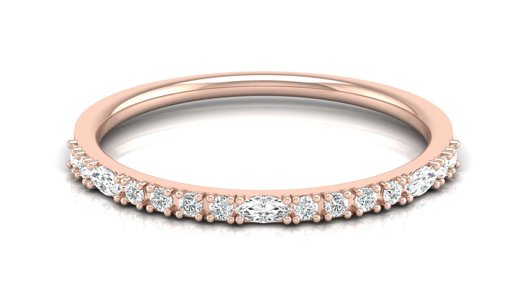 0.10+0.07 Ct Round + Marq Diamond Ring