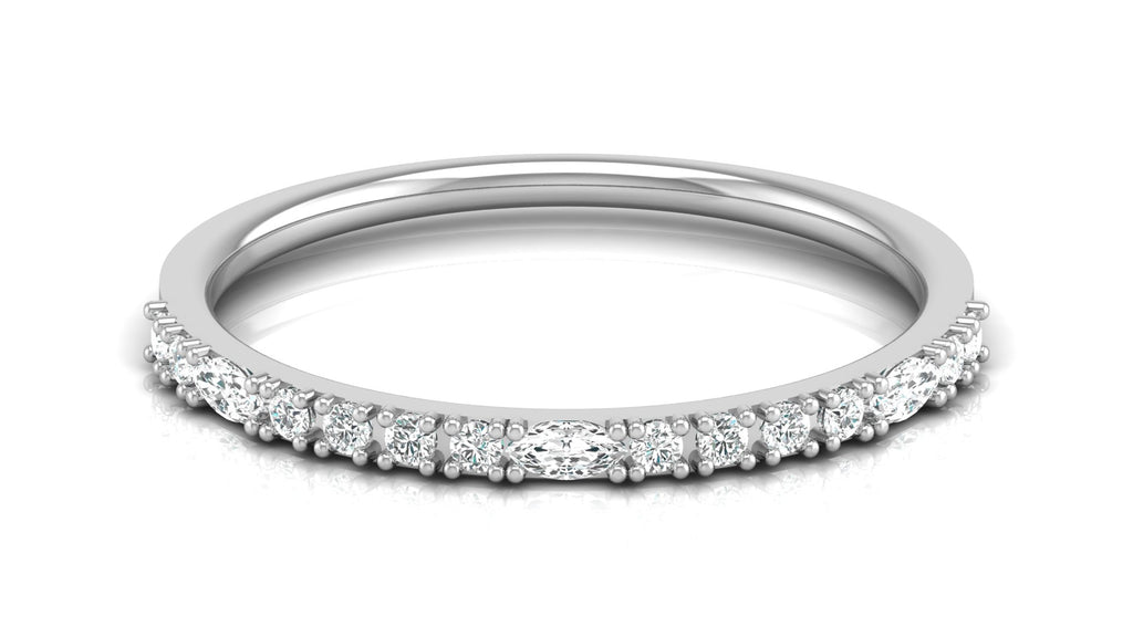 0.10+0.07 Ct Round + Marq Diamond Ring