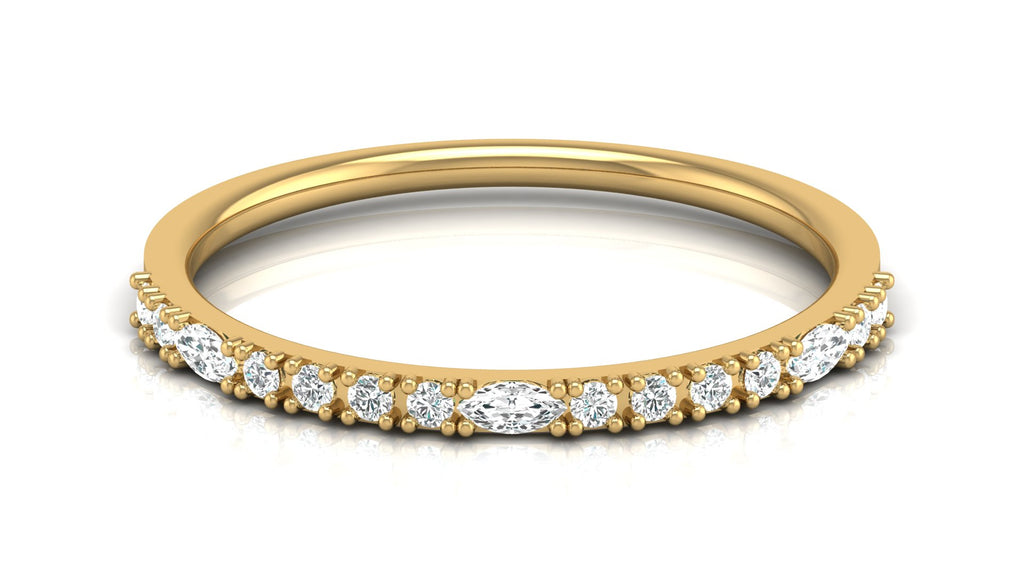 0.10+0.07 Ct Round + Marq Diamond Ring