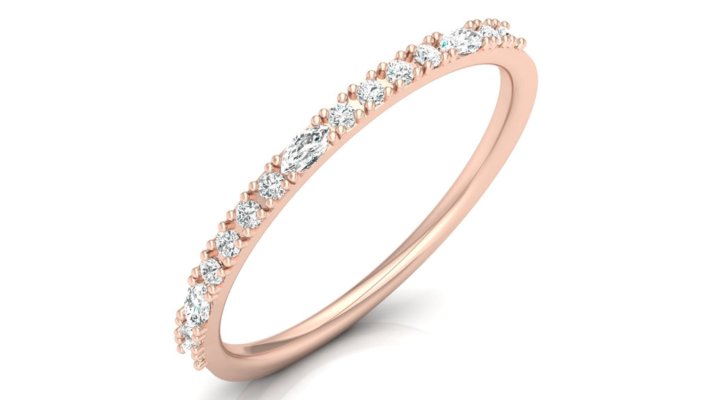 0.10+0.07 Ct Round + Marq Diamond Ring