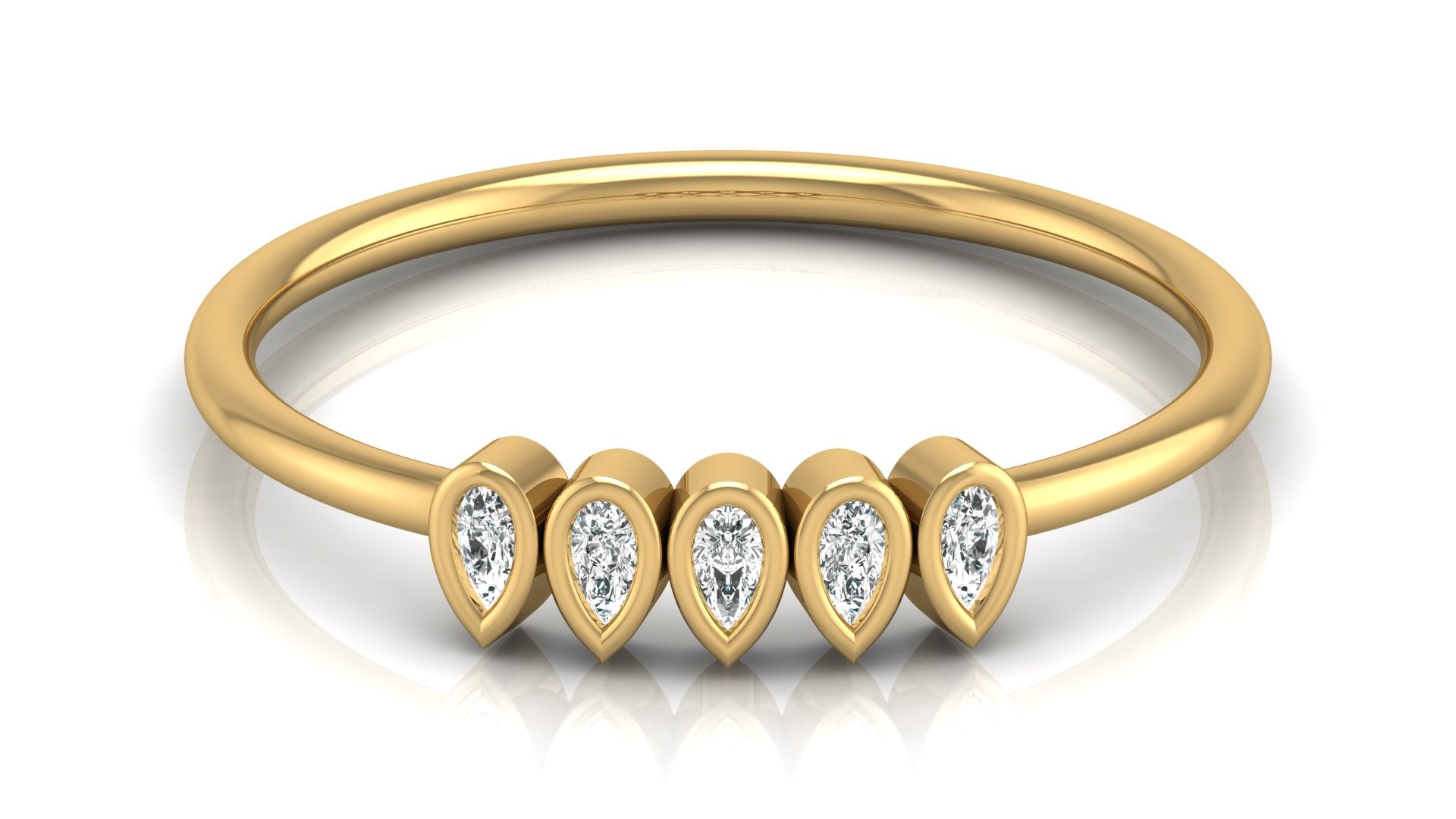 0.07 Ct Pear Diamond Ring