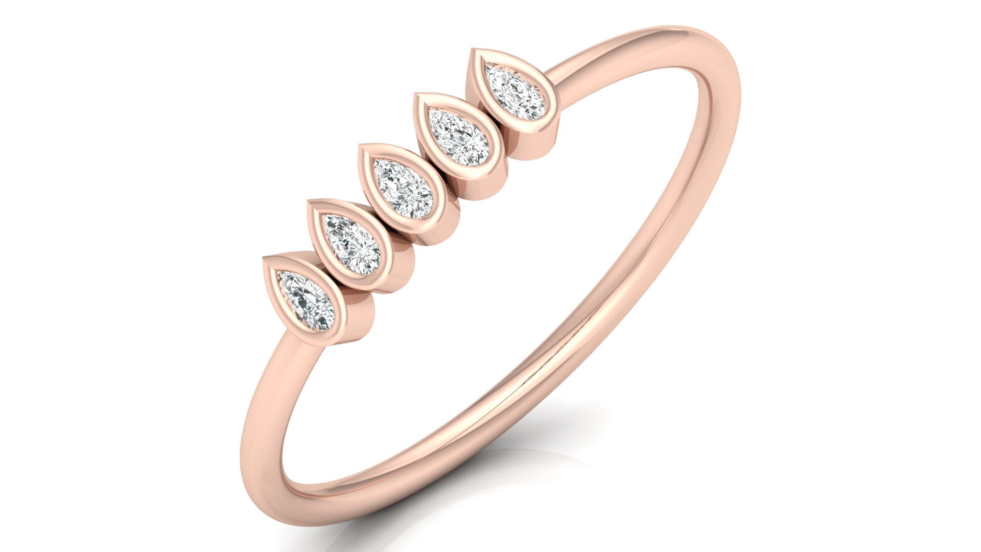 0.07 Ct Pear Diamond Ring