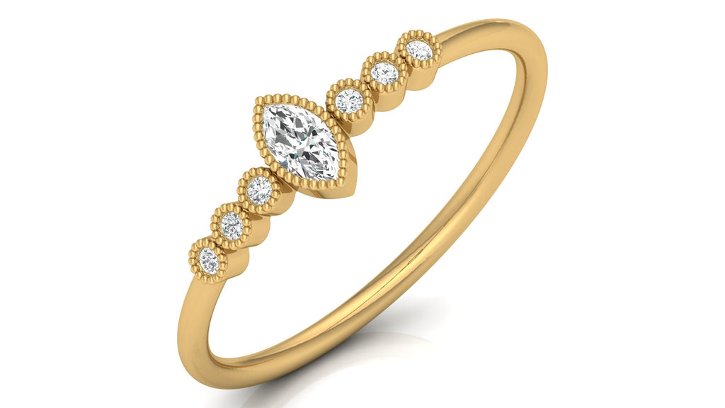 0.04 +0.09  Ct Round + Marq Diamond Ring